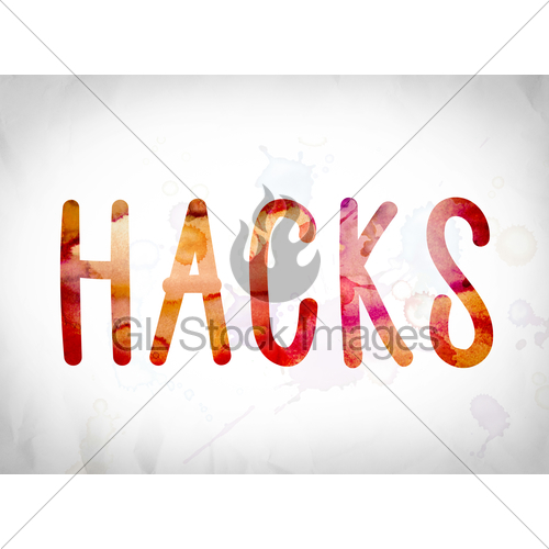 500x500 Hacks Concept Watercolor Word Art Gl Stock Images
