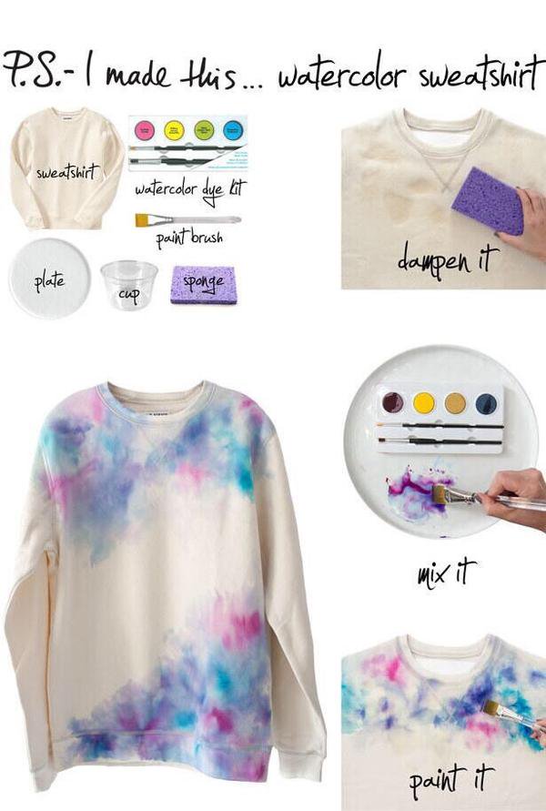 600x891 Life Hacks On Twitter Watercolor An Old Sweatshirt Httpt.co