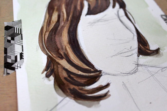 650x433 Learn How To Paint Watercolor Hair In 5 Easy Steps
