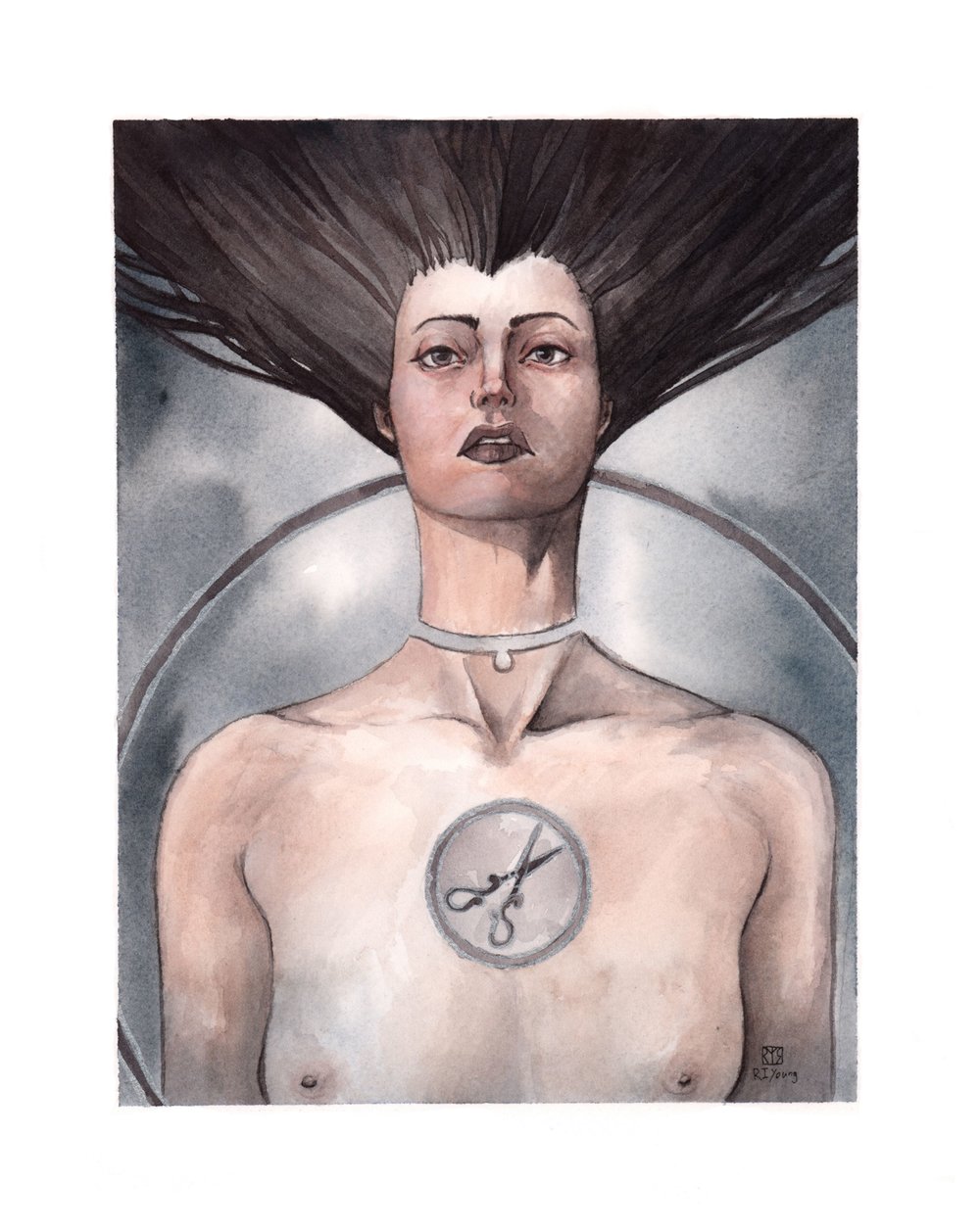 1000x1257 Original Watercolor] Cut Your Hair Riley Ina Young