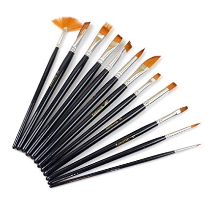 425x425 Dxhycc 12pcs Nylon Hair Paint Brush Set Artist