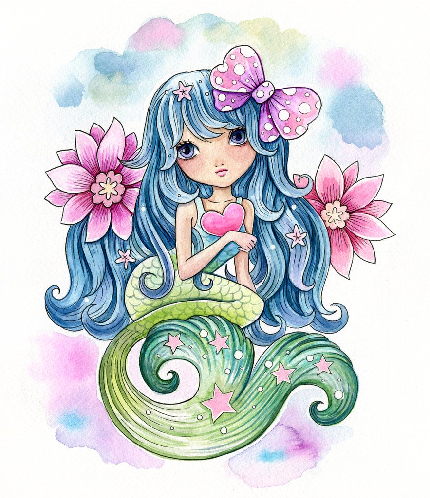 883x1024 Cute Mermaid