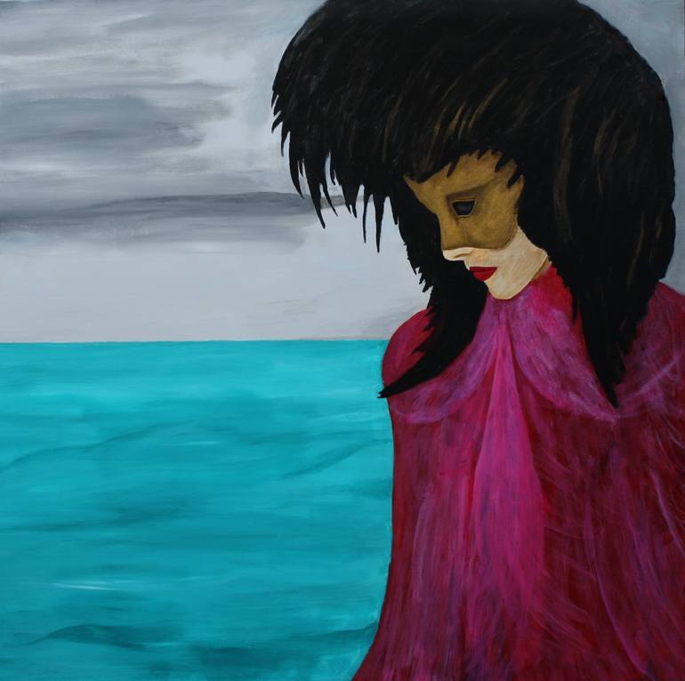 770x766 Saatchi Art Venetian Mask Painting By Robert Harris