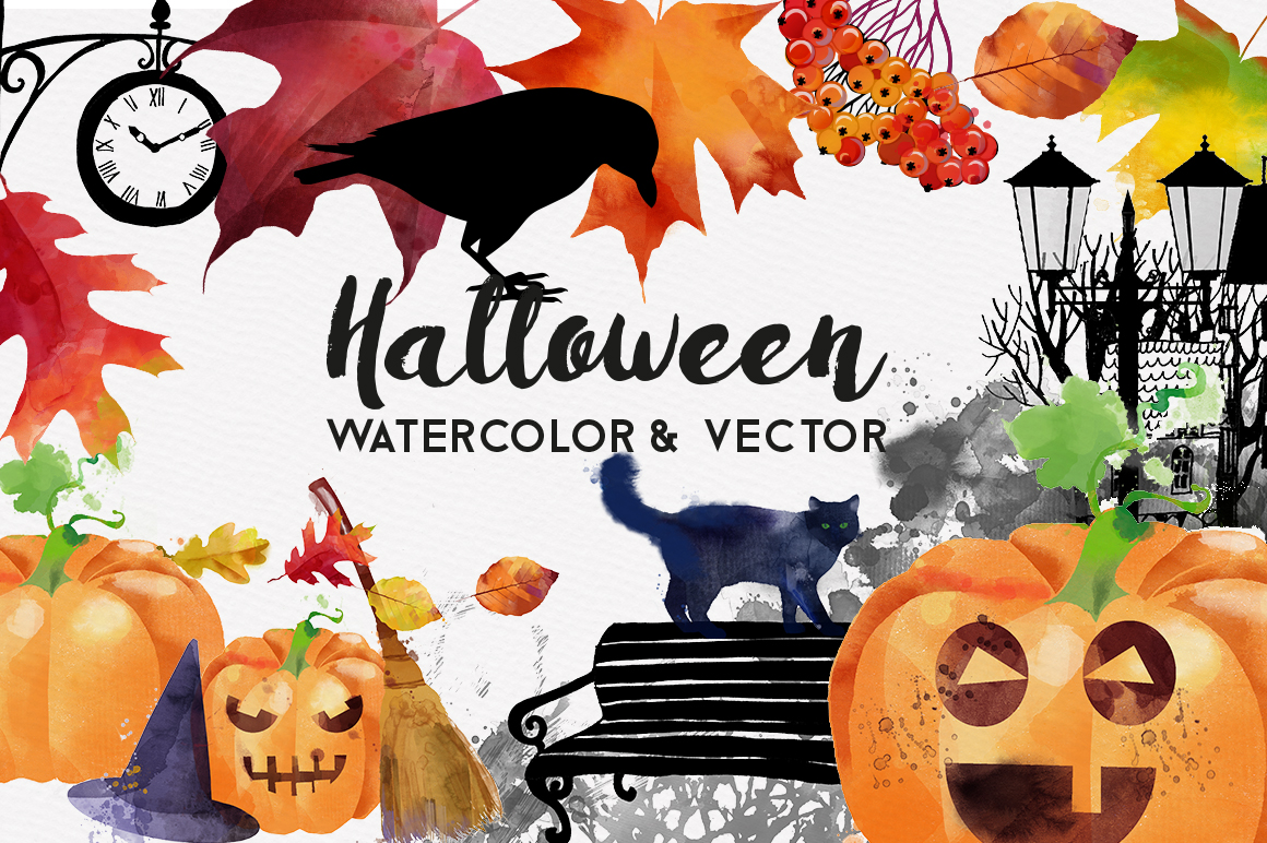 1160x772 Halloween Watercolor And Vector