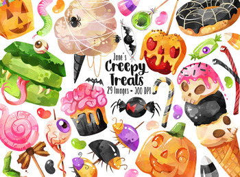 350x258 Watercolor Halloween Candy Clipart By Digitalartsi Tpt
