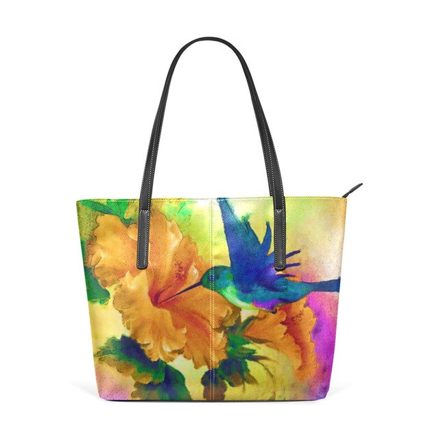 640x640 Handbag Watercolor Floral Women Shoulder Bag High Quality Leather