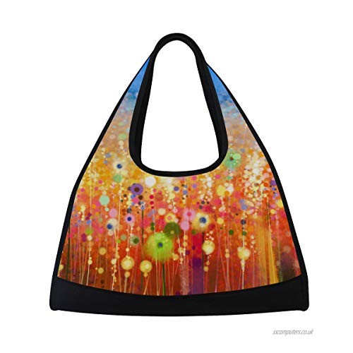 500x500 Tizorax Abstract Flower Field Watercolor Painting Travel Duffel