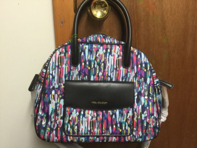 640x480 Vera Bradley Bowler Handbag Watercolor Brushstrokes Ebay