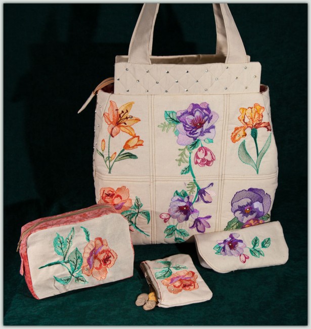 615x650 Bfc1474 Watercolor Handbag Set
