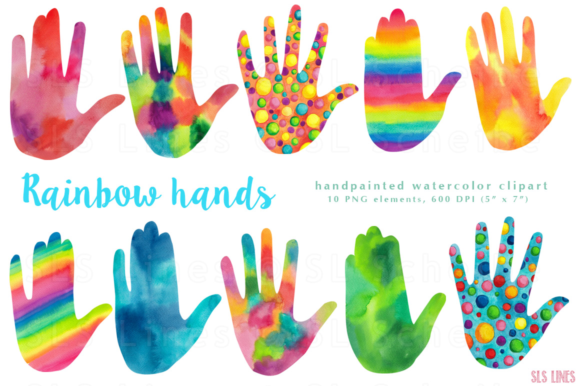 1160x772 Rainbow Hands Watercolors By Sls Lines