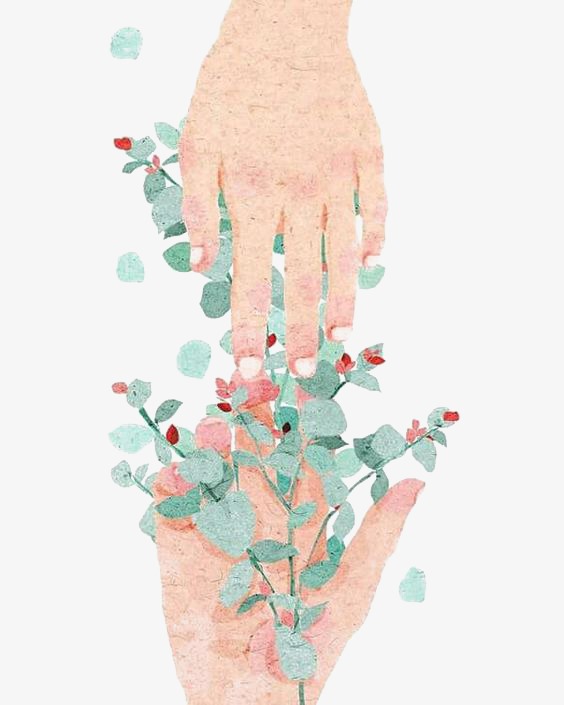 564x705 Two Hands, Hand, Watercolor, Plant Png Image And Clipart For Free