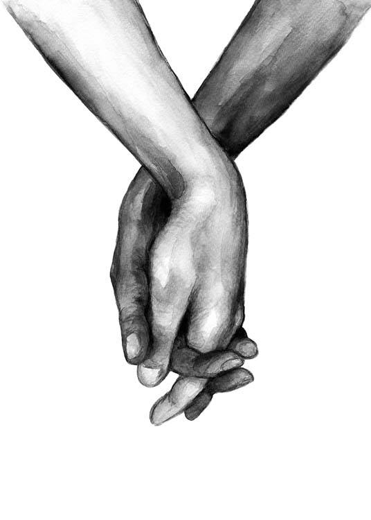 536x750 Watercolor Hands No1 Poster