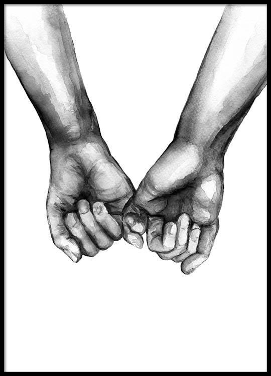 540x750 Watercolor Hands No3 Poster