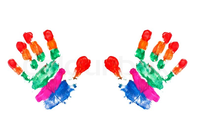 800x534 Watercolor Hands Print A Little Baby Stock Photo Colourbox