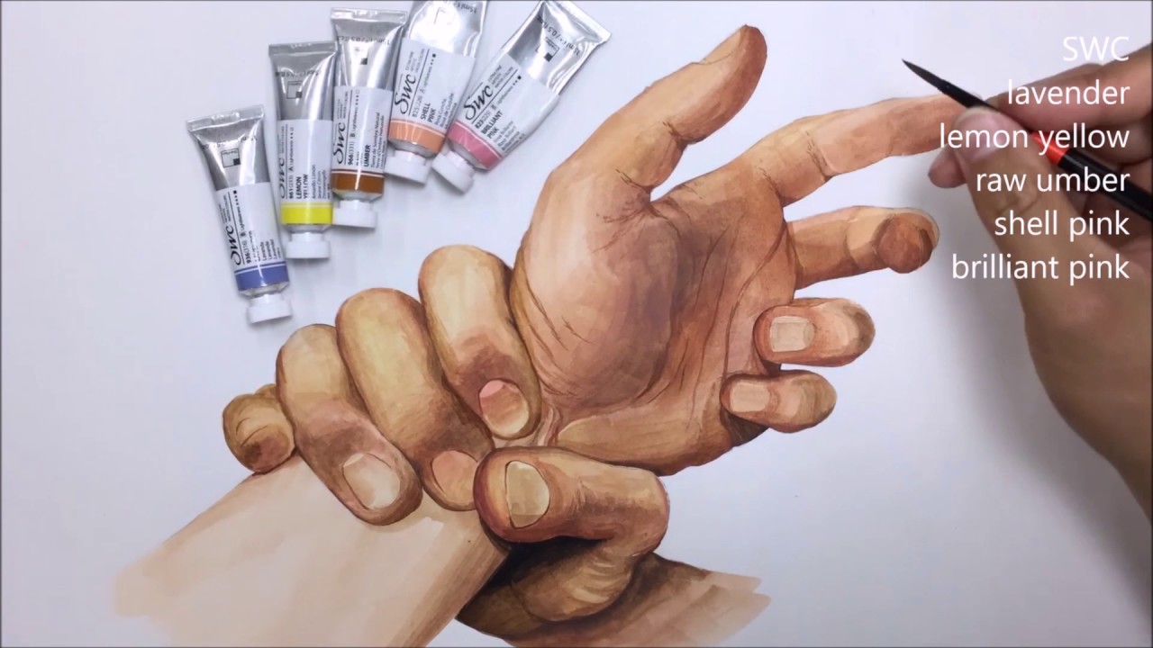 1280x720 Hands Watercolor Drawing