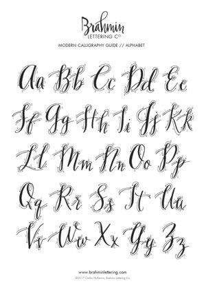 300x421 Brahmin Calligraphy Alphabet Pretty Fonts