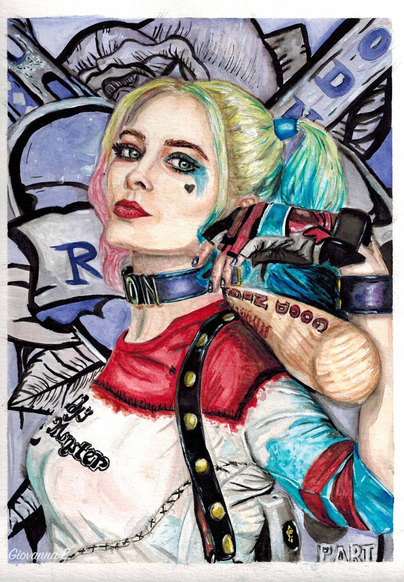 Watercolor Harley Quinn at GetDrawings | Free download