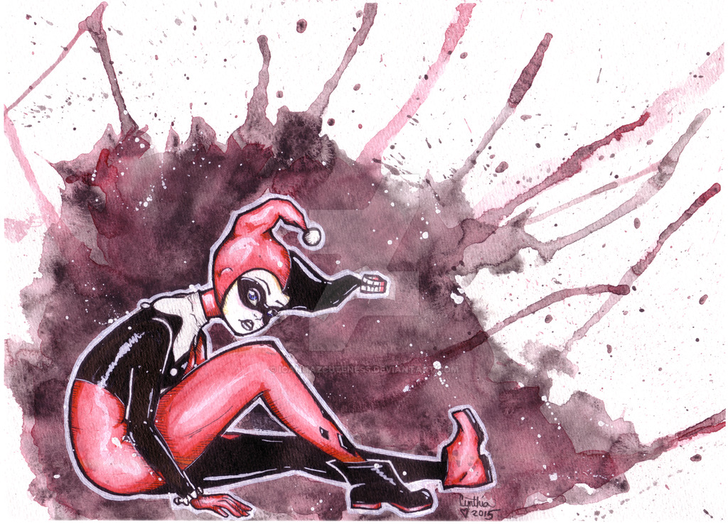 1024x741 Harley Quinn Watercolors By Thelegendofswink