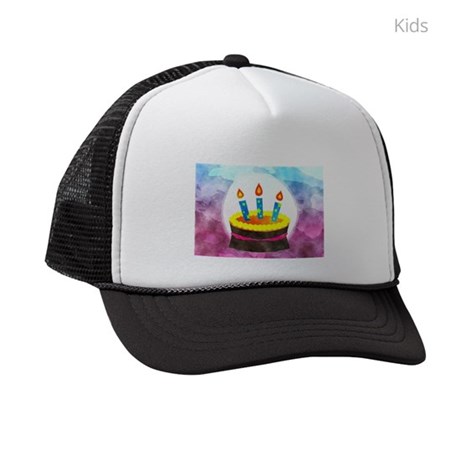 460x460 Watercolor Birthday Cake Kids Trucker Hat By Admin Cp132385173