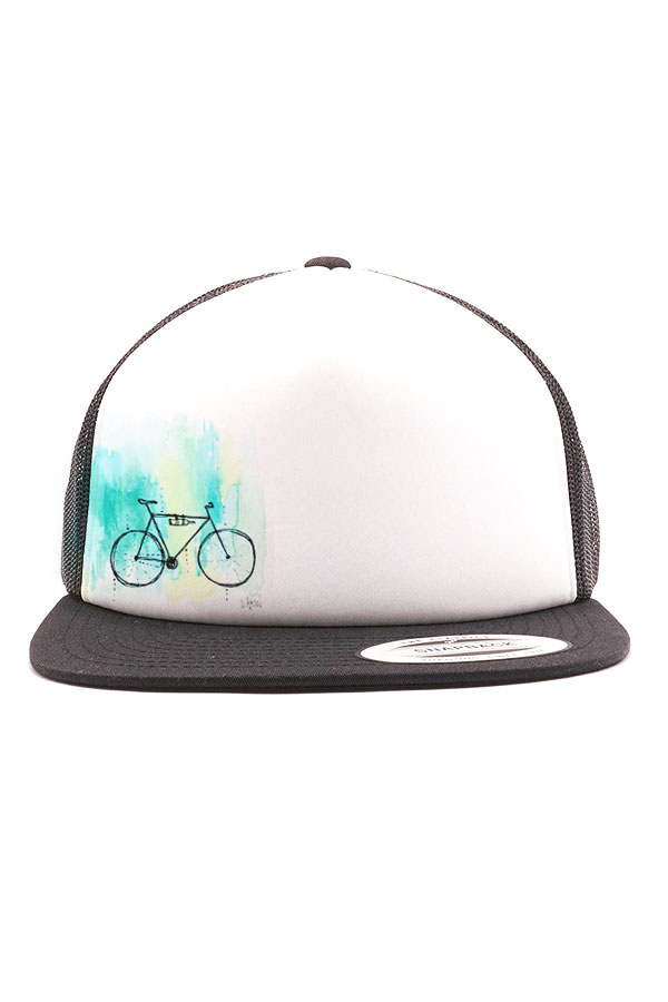 600x900 Bike Watercolor Trucker Hat Akinz