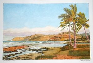300x202 Original Hawaii Watercolor Painting Waianae Coast, West Oahu By