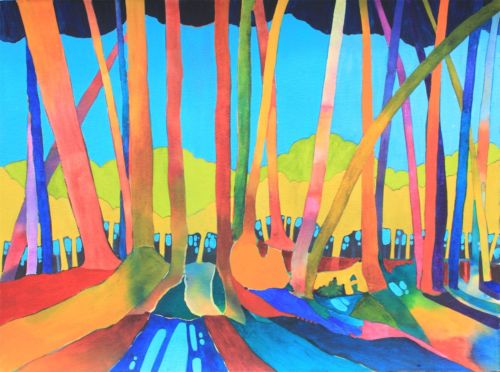 500x372 Art Original Watercolor Painting Of Hawaii Rainforest By Artist