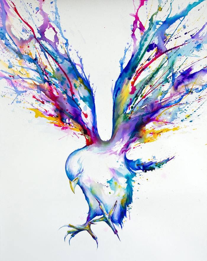 700x883 Watercolor Hawk Style Watercolor, Tattoo And Tatting