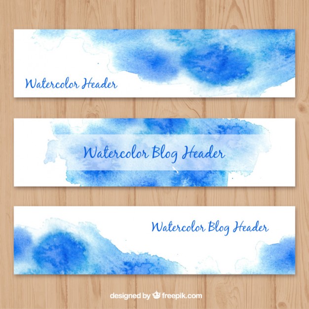 626x626 Blue Watercolor Blog Headers Vector Free Download