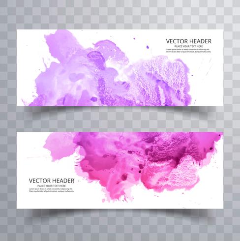 488x490 Abstract Paint Brush Colorful Watercolor Header Set Background