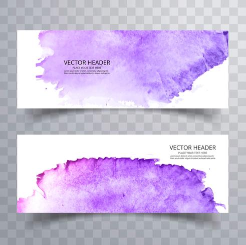 491x490 Abstract Paint Brush Colorful Watercolor Header Set Design