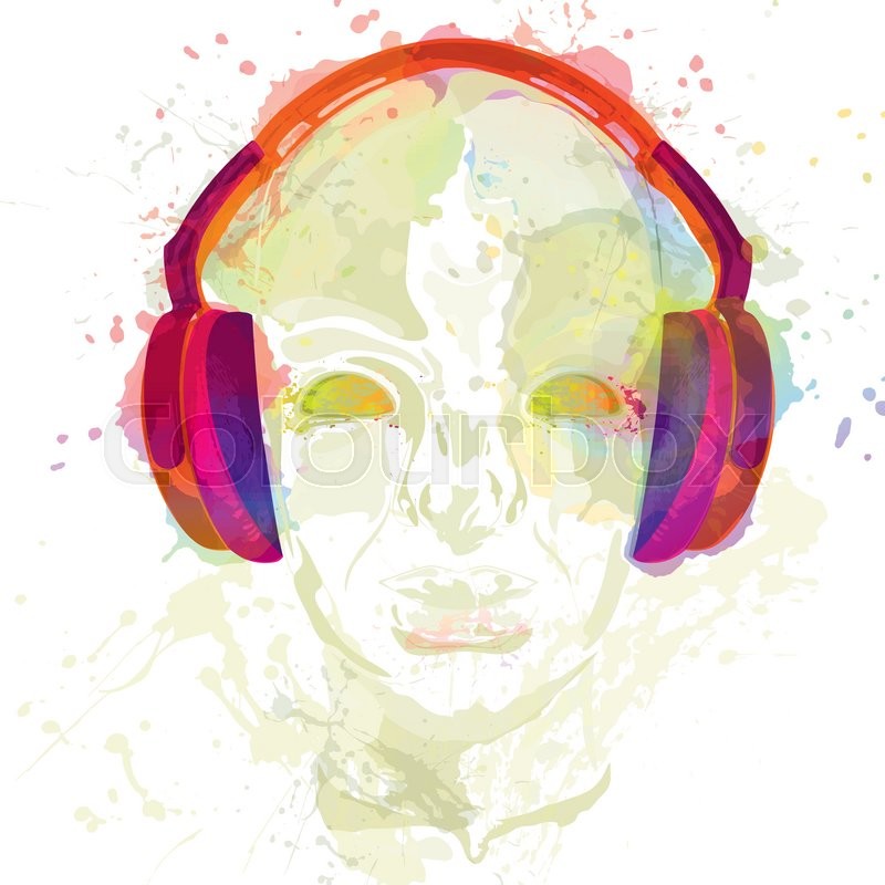 800x800 Cover For Concept Music. An Abstract Watercolor Vector For Man