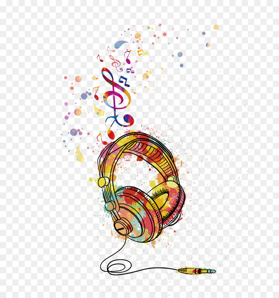 900x960 T Shirt Microphone Headphones Watercolor Painting