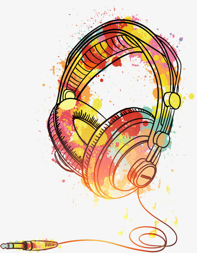 650x831 Watercolor Headphones, Watercolor Clipart, Headphones Clipart