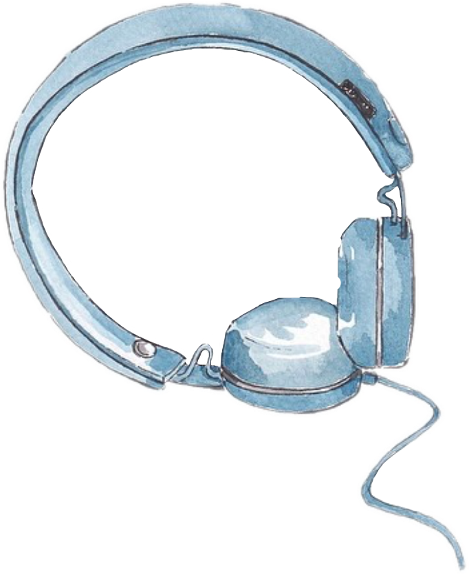 682x835 Headphones Watercolor Illustrations Music Freetoedit
