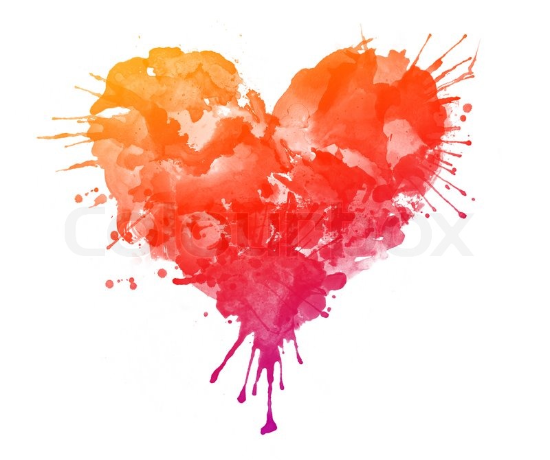 800x670 Watercolor Heart Isolated On White Background Stock Photo