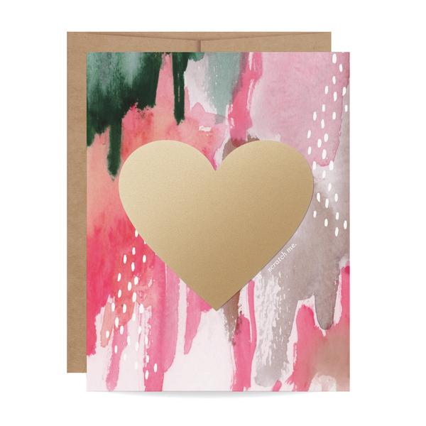 600x600 Watercolor Heart Scratch Off Card