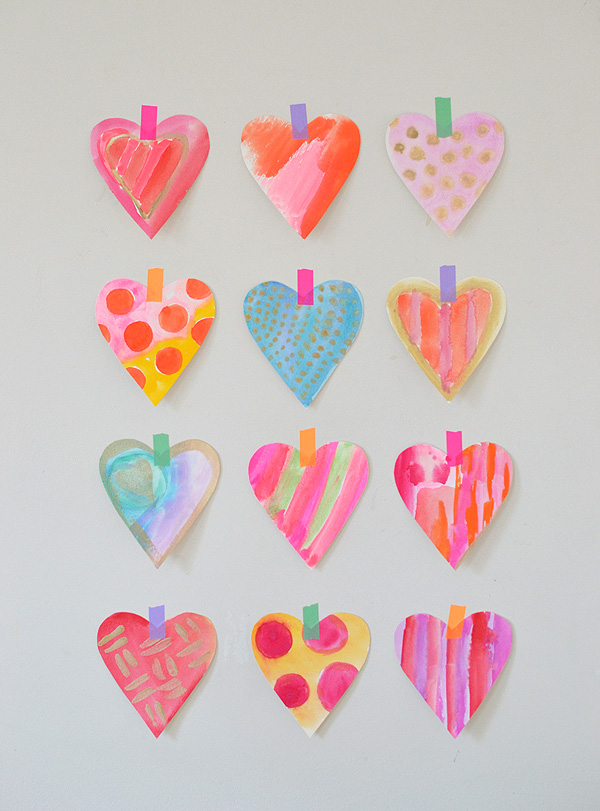 600x811 Watercolor Valentine Hearts