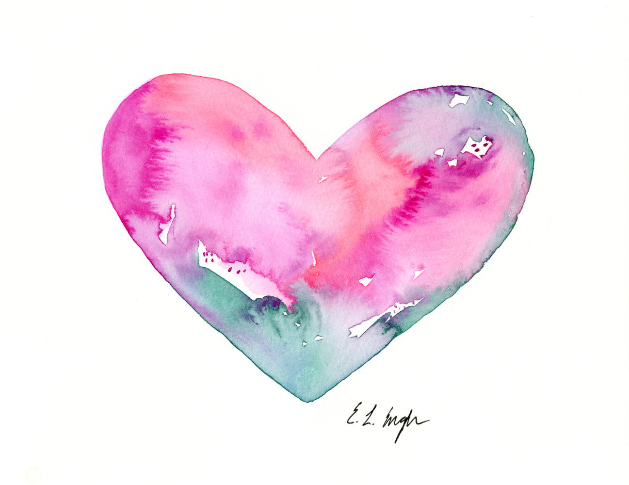 1297x1000 Watercolor Heart Heart Painting Original Watercolor Etsy