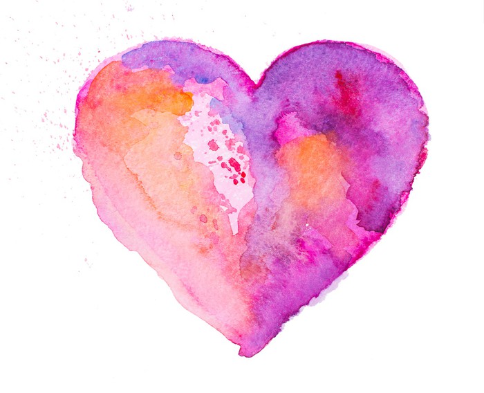 700x568 Watercolor Heart. Concept