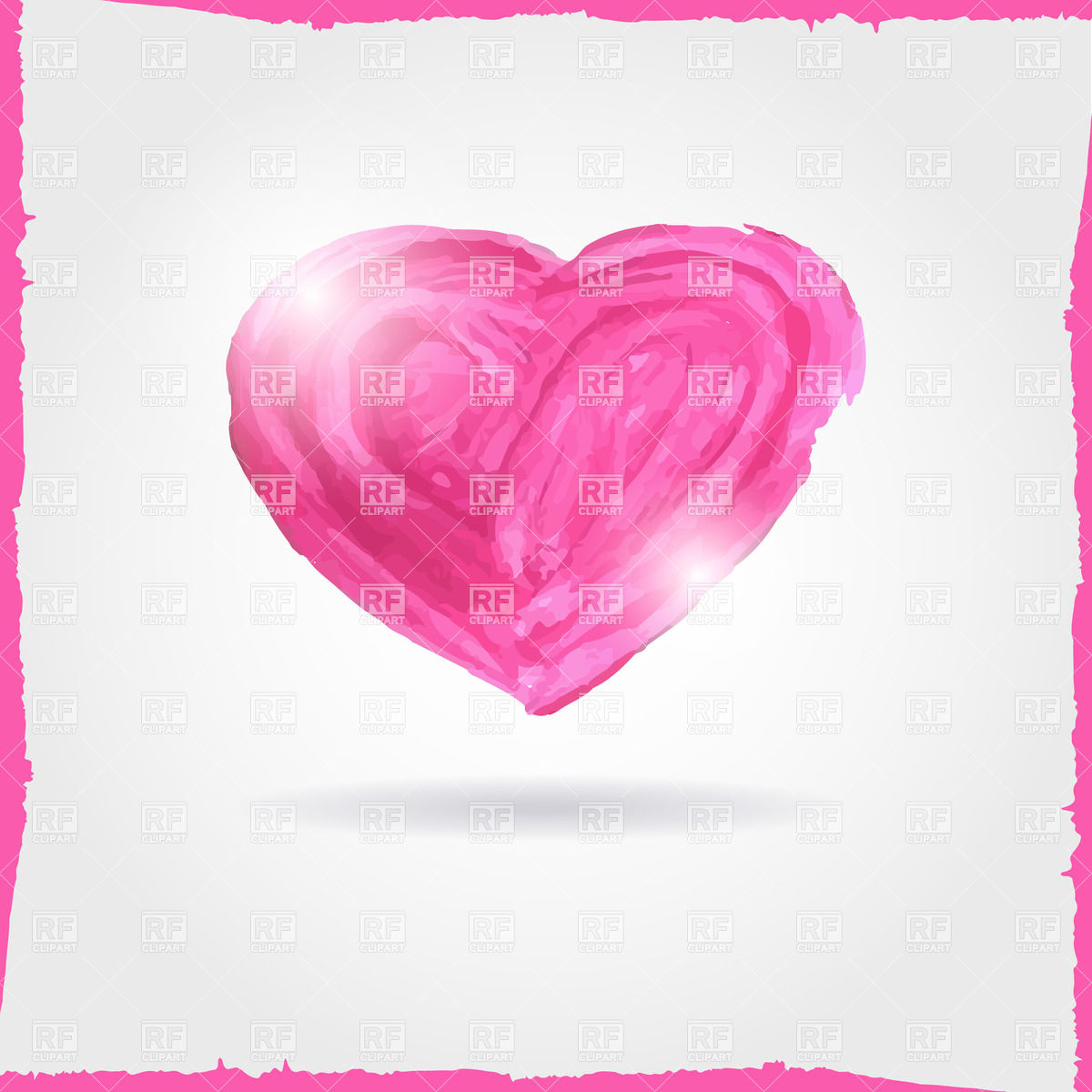 1200x1200 Big Pink Hand Drawn Watercolor Heart Vector Image Vector Artwork