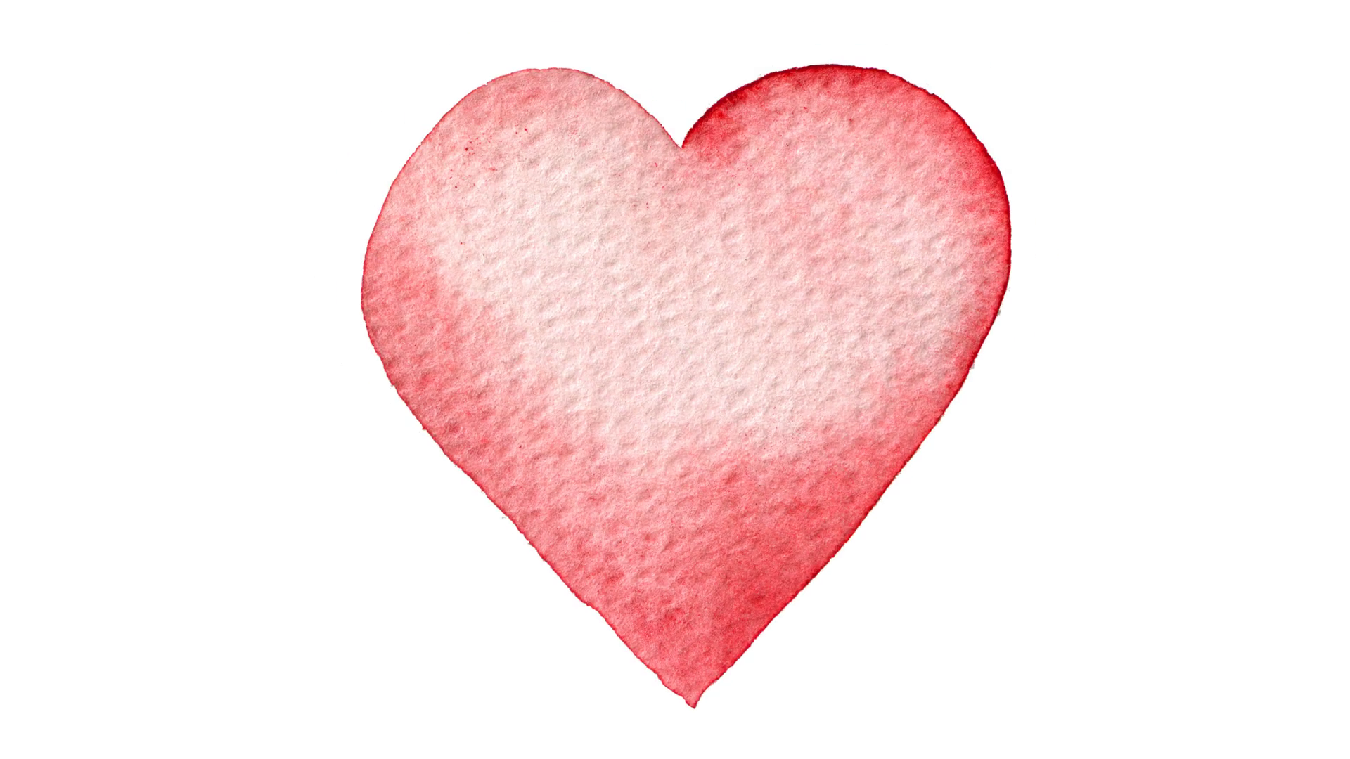 1920x1080 Red Heart Painted In Watercolor. Seamless Loop Animation. Hand