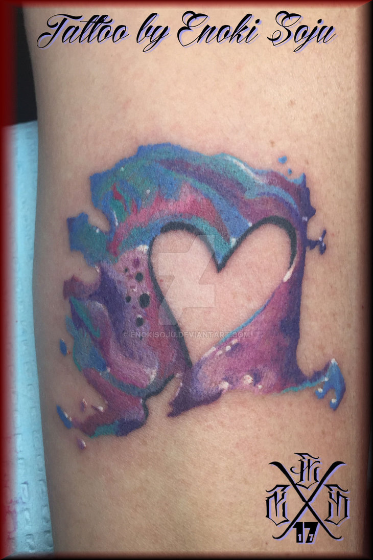 730x1095 Watercolor Heart Tattoo By Enoki Soju By Enokisoju