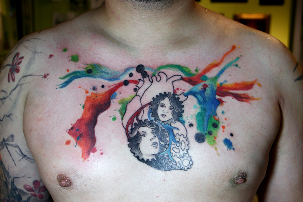 1024x683 Graphic Watercolor Heart Tattoo I Tattoo