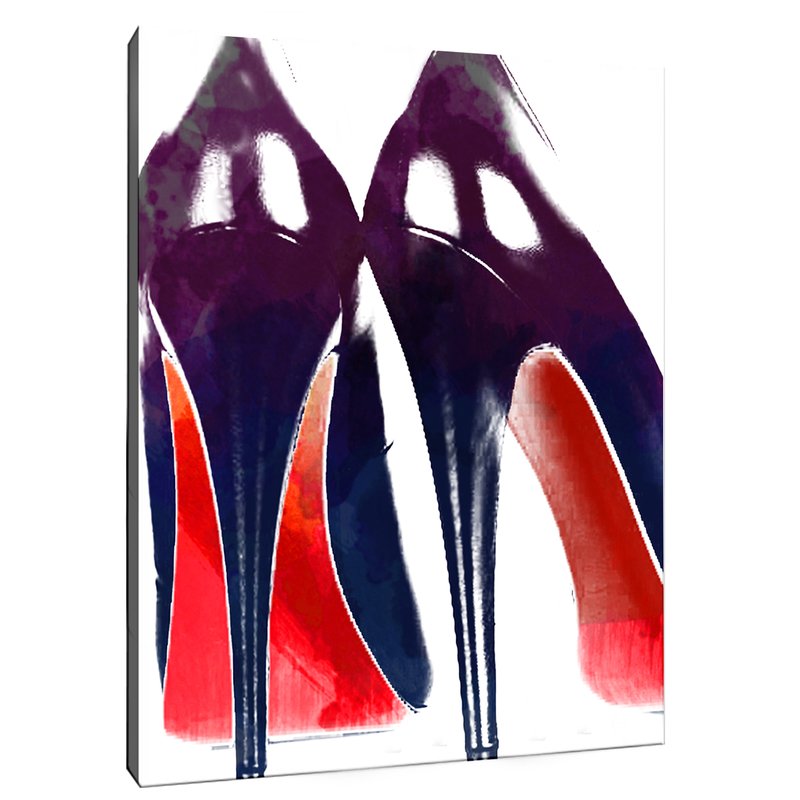 800x800 Safiyajamila High Heels Watercolor Graphic Art On Wrapped Canvas