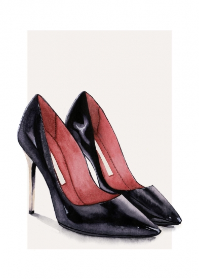 393x550 Heels Watercolor