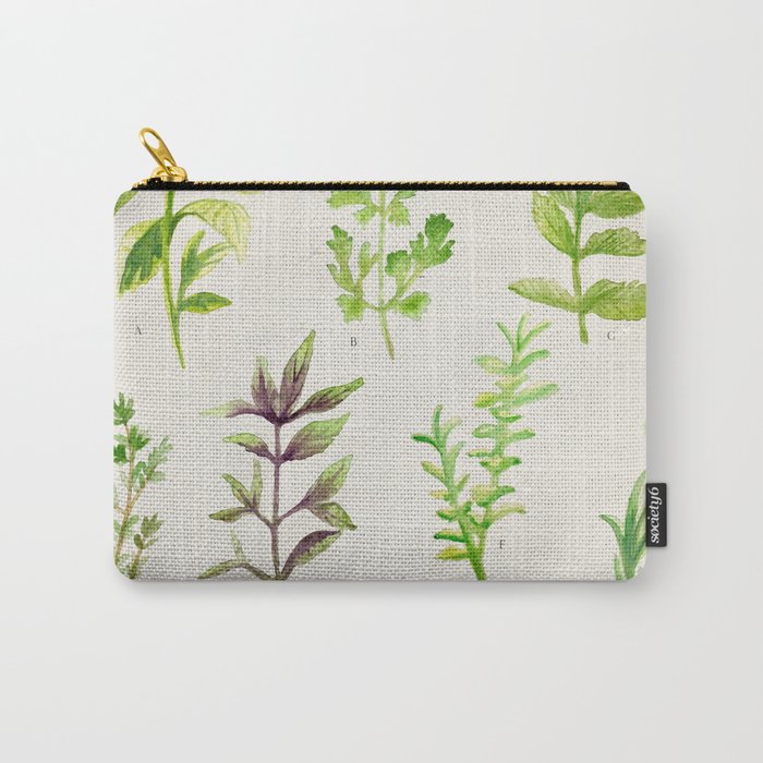 700x700 Watercolor Herbs Carry All Pouch By Ladyfawn Society6