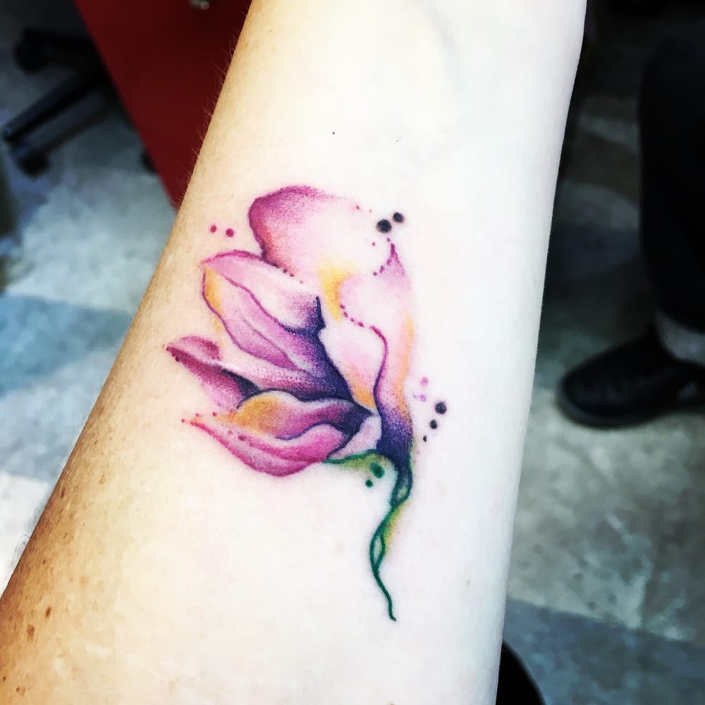 1000x1000 Watercolor Hibiscus Tattoo