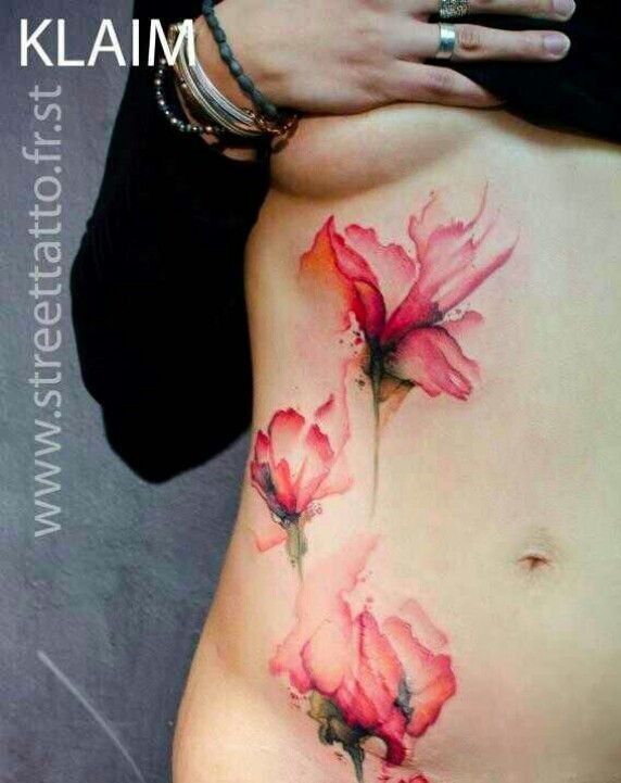 572x721 Watercolor Hibiscus Tattoo