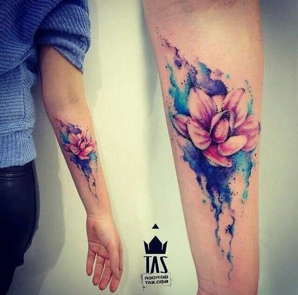 600x594 60 Awesome Watercolor Tattoo Designs Flower Watercolor