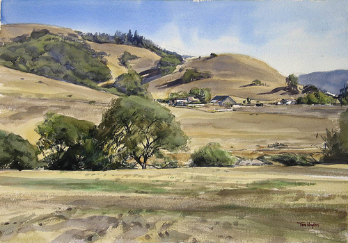 500x350 Painting California Hills (Original Art By Tom Hughes Paintings)